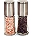 [FREE BONUS] Gourmet Brushed Stainless Steel Adjustable Ceramic Salt and Pepper Mill Grinder Set – Salt and Pepper Shakers Set - FREE High Grade Stainless Steel Oil and Vinegar Cruet Sprayer Set