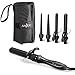 5 in 1 Curling Iron and Curling Wand Set with 5 Interchangeable Barrels, Anjou Hair Curler Set with Tourmaline Ceramic Coating (Adjustable Temperature 250°F - 410°F, Heat Resistant Glove & Travel Bag)