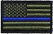 USA American Thin Blue Line Police Flag Tactical Velcro Fully Embroidered Morale Tags Patch (Green and Black)