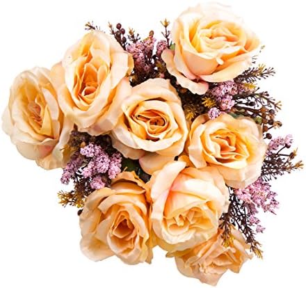 Budding Joy Artificial Rose Silk Flowers Bouquet Glorious Moral for Home Office Parties and Wedding (Spring Pink)