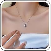 Ximdble Vintage Crystal Cat Pendant Necklace Rhinestone Cat Choker Necklace Sparkly Crystal Choker Necklace Funny Cat Necklace Silver Cz Crystal Necklace for Women