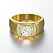 YiLinger Exquisite Men Jewelry Gold Plated Classic Cubic Zirconia Wide Band Rings Size 10