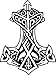 WickedGoodz Thors Hammer Rune Vinyl Decal - Viking Bumper Sticker - Thor Rune Norse Gift