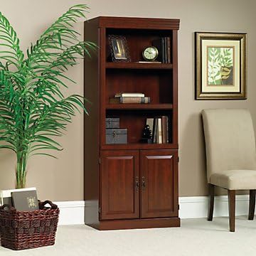 Heritage Hill Five Shelf Bookcase with Doors - 71" H(Classic Cherry)