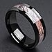 King Will 8mm Mens Black Tungsten Carbide Ring Camo Camouflage Comfort Fit Wedding Band