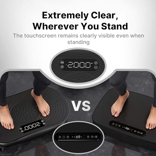 MERACH Vibration Plate Exercise Machine, Vibration Plate lymphatic Drainage Muscle Activation, Vibrating Plate Full Body Equipment with LED Touch Screen Bluetooth Pull Cord