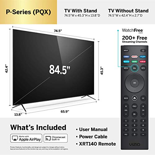 VIZIO 85 Inch 4k Smart TV, P-Series Quantum X 4K HDR Smart TV with Apple AirPlay and Chromecast Built-in (P85QX-H1)