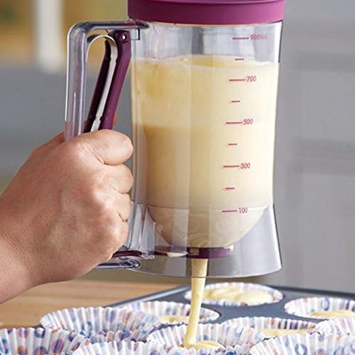 IETONE Pancake Cupcake Batter Dispenser Tool - Great for Cupcakes Muffins Creeps Cakes & Belgian Waffles Plastic Cups With Measuring Label Best Baking Accessories