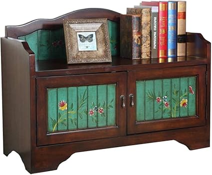 Chl Meuble Entree Banc Coffre Rangement Bois Coffres De Rangement Vintage Double Couche Meuble Chaussures Decoratifs Peints Aucun Assemblage Requis Size 92x38x68cm Amazon Fr Cuisine Maison