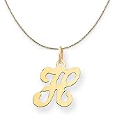 The Black Bow 14k Yellow Gold, Sophia, Sm Script Initial H Necklace