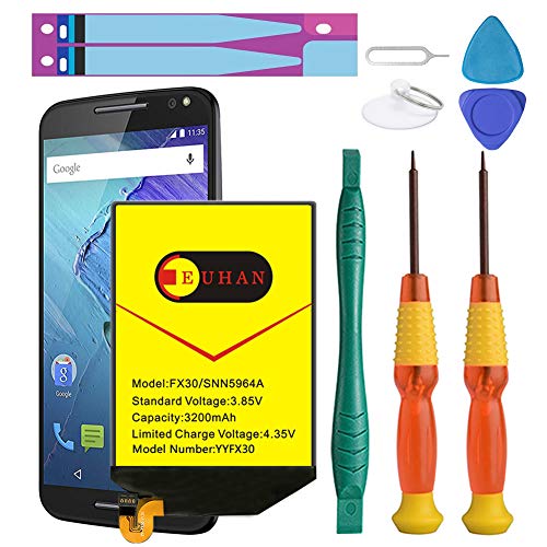 Moto X Pure Battery, Euhan 3200mAh Rechargeable Li-Polymer Battery FX30 SNN5964A Replacement for Motorola Moto X Pure Edition XT1572 XT1575 Style+Repair Replacement Kit Tools