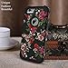 KaSoul Case for iPhone 6 Case fpr iPhone 6S Pretty Flowers Hybrid Enhanced Shock Resistant 3 in 1 Cover Red and Purple Rose for Girls/Women,Floral Black
