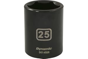 Dynamic Tools 1/2-Inch Drive 6 Point Metric, 25-Millimeter Standard Length, Impact Socket