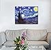 Wieco Art Classic Abstract Giclee Canvas Prints Wall Art for Living Room Home Office Decor Large Starry Night by Van Gogh Famous Artwork Modern Stretched Landscape Pictures