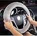U&M Car Stretch-on Steering Wheel Cover Soft Australian Natural Sheepskin Luxurious Wool Vehicle Non-slip Wheel Cushion Protector Available for 35cm-43cm