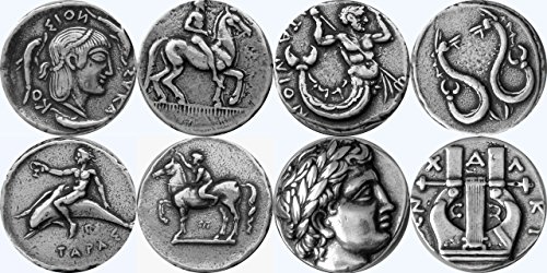 Golden Artifacts Artemis, Triton, Taras, Apollo, Greek Coins, Collectible Coin Sets (4SET-S)