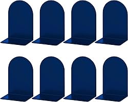 Metal Book Ends, Bookends for Shelves, Blue Book