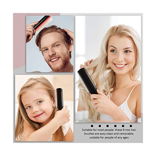 9-Row-Styling-Hairbrush-Cushion-Brush-Nylon-Bristle-with-Anti-static-Rubber-Pad-Hair-Tools-for-Blow-Drying-Hair-Styling-Detangling-Volumizing-Separating-Shaping-Defining-Curls-75-Inch-Long Patelai 9-Row Styling Hairbrush Cushion Brush Nylon Bristle with Anti-static Rubber Pad, Hair Styling Tools for Blow…