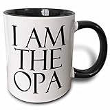 3dRose I Am The Opa Two Tone Mug, 11 oz, Black