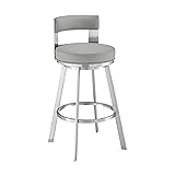 Armen Living Flynn Swivel Counter Stool in Brushed