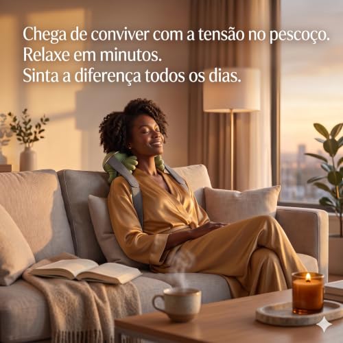 Massageador Cervical e Corporal "Mãozinha" com Aquecimento, 3 Intensidades, Sem Fio, Recarregável USB-C, Alívio e Relaxamento