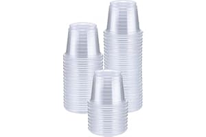 TASHIBOX 300 Count-1oz Plastic Shot Glasses Mini Disposable Cups Perfect Container for Jello Shots, Condiments, Tasting, Sauce, Dipping, Samples