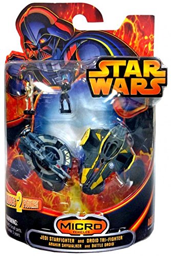 Star Wars Micro Vechicles Jedi Starfighter and Droid Tri-fighter