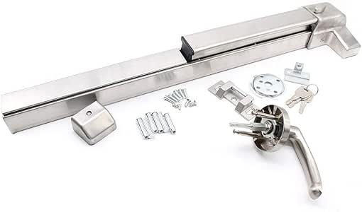 Door Push Bar Handles with Exterior Lever Emergency Lock
