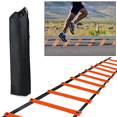 H&H 12 Rung Agility Ladder, Adjustable Agility Training Ladder Speed