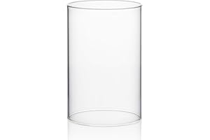 WGVI Clear Hurricane Candleholder,Glass Chimney for Candle Open Ended, Chimney Tube of Sizes in Various for Choice, 4" Wide x 6" Tall…
