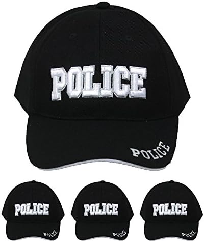 Plain Baseball Cap Blank Hat Solid Color Velcro Adjustable (POLICE)