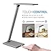 MoKo LED Desk Lamp, 8W Eye-Care Smart Touch Control Table Lamps with Rugged Aluminum Alloy Body, Stepless Adjusted Color Temperature/Brightness Level, Rotatable Arm/Head, Memory Function - Dark Gray