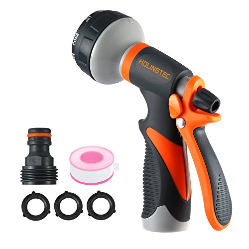 Garden Hose Nozzle HOLINGTEC Spray Nozzle 8 Patterns NoSqueeze Sprayer