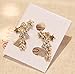 New Arrival Korean Style Womens Shiny Crystal Rhinestone Little Star Earrings Ear Studs (Gold Three)