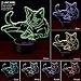 Cat Night Light for Kids 3D Illusion Night Light, Touch Button 3D Optical Illusion Table Desk Lamp with 7 Color Light for Girls Christmas Halloween Birthday Gift