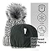 Braxton Knit Hat for Women - Pom Cable Winter Warm Fleece Beanie - Wool Snow Cuff Outdoor Ski Cap