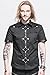 Black Shirt for Men Steampunk Short Sleeves Blouse Tops Rock Shirt with Snap Buttons