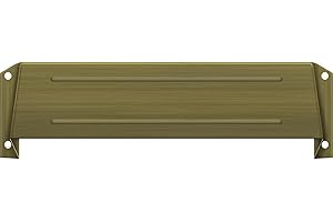 DELTANA Solid Brass Mail Slot Hood for Open Back Plates Antique Brass