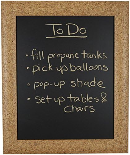 Decorative Words 16" x 20" Chalk Board framed in 2-1/4" Faux Cork board finish wood frame, Sawtooth hanger is attached for easy hanging