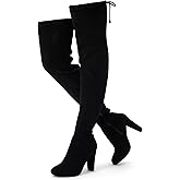 Vepose Women's Aria Thigh High Over The Knee Boots, Cute Suede Long Boots with High Heel and Inner Zipper