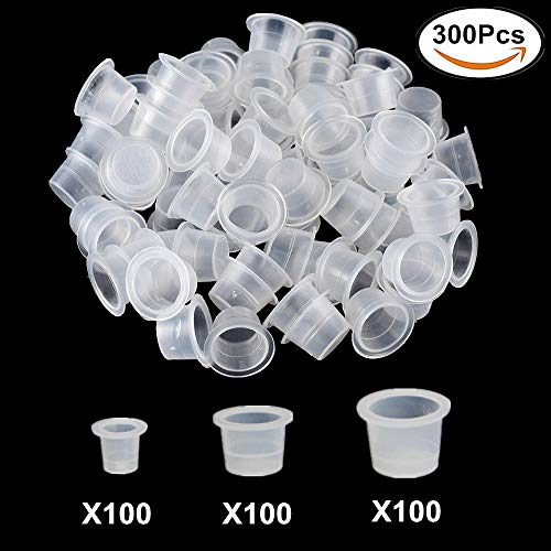 Tattoo Ink Caps - Autdor 300Pcs Tattoo Ink Cups Hot Sale White Plastic Disposable Microblading Makeup Tattoo Caps Mixed Sizes Pigment Cups #9 Small #13 Medium #16 Large for Tattooing, Tattoo ink - Thumbnail 6