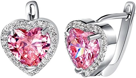 18k White Gold Gemstone and Cubic Zirconia Stud Earrings