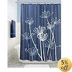 InterDesign Thistle  Shower Curtain, 72 x 72-Inch, Navy/Slate Blue