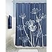 iDesign Thistle Fabric Shower Curtain - 72 x 72-Inch, Navy/ Slate Blue