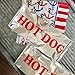 Paper Popcorn Bags - Printed Foil Hot Dog Bags - 50 Each - Red White Blue Silver