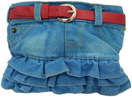 TOWOMO Fashion Young Lady Jeans Skirt Mobile Phone Bag With Shoulder Strap Cross Body Phone Purse-Light Blue