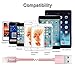 Miger 4Pack (1ft/ 3ft/ 6ft/ 10ft) Double-Braided Nylon Lightning Fast Charging & Sync Cable for iPhone 7/7 Plus/SE/6/6 Plus/6s/6s+/5s/5/5c, iPod, iPad Mini/Air/Pro & More (Pink)