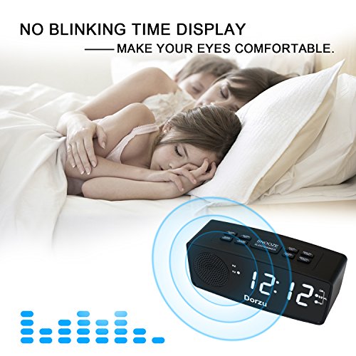 Dorzu Alarm Clock Radio,FM Digital Clock Radio with USB Fast Charger for Bedroom - Thumbnail 3