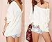 Sarin Mathews Womens Sexy Off the Shoulder Slouchy Oversized Pullover Sweaters