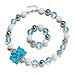 VCMART Lake Blue Girl Necklace Beautiful Bow Chunky Bubblegum with Gift Box
